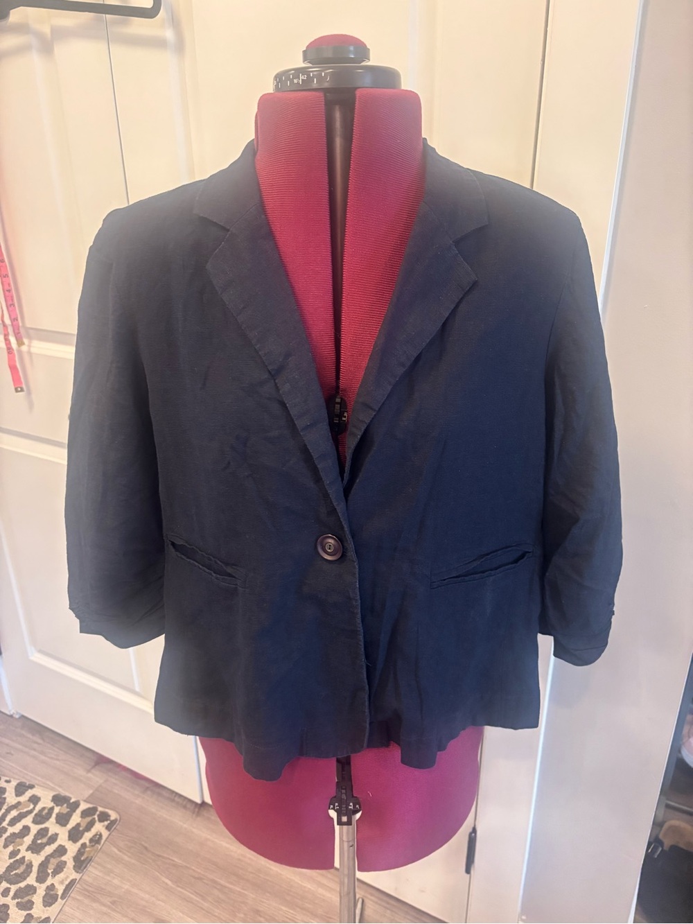 Marks and Spencer Navy Single-Button Lightweight Blazer- linen?